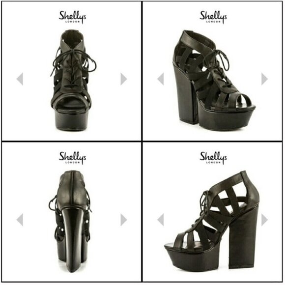 Shelly London Strappy Platform Heels Ankle Boot - Picture 3 of 4